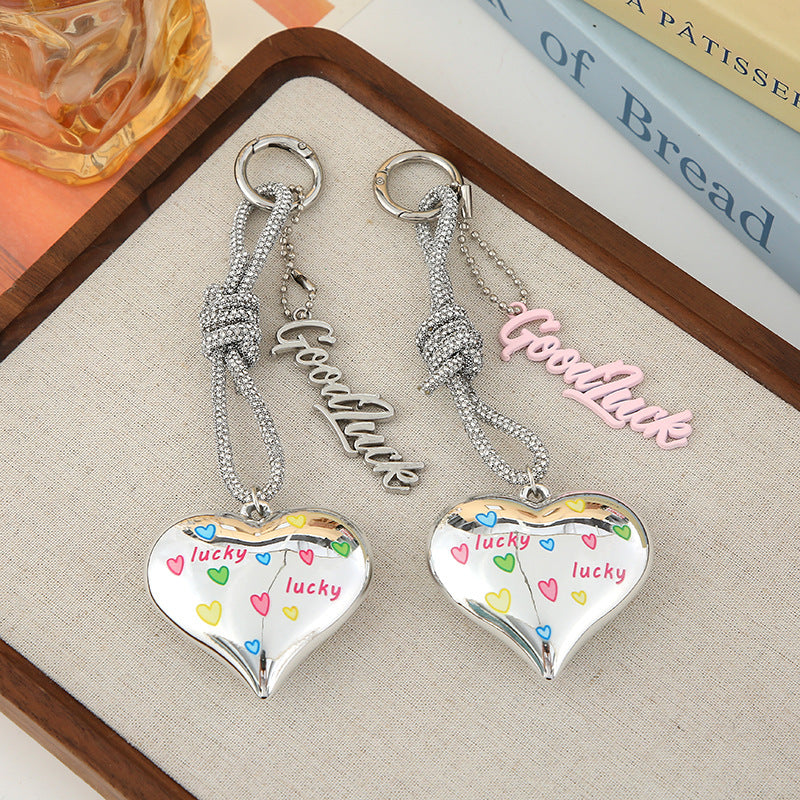 Wholesale Graffiti Love Colored Letter Silver Plated Metal Keychain