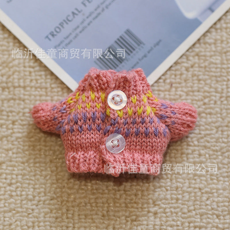 Wholesale 10pcs Mini colored button sweater Doll Accessories