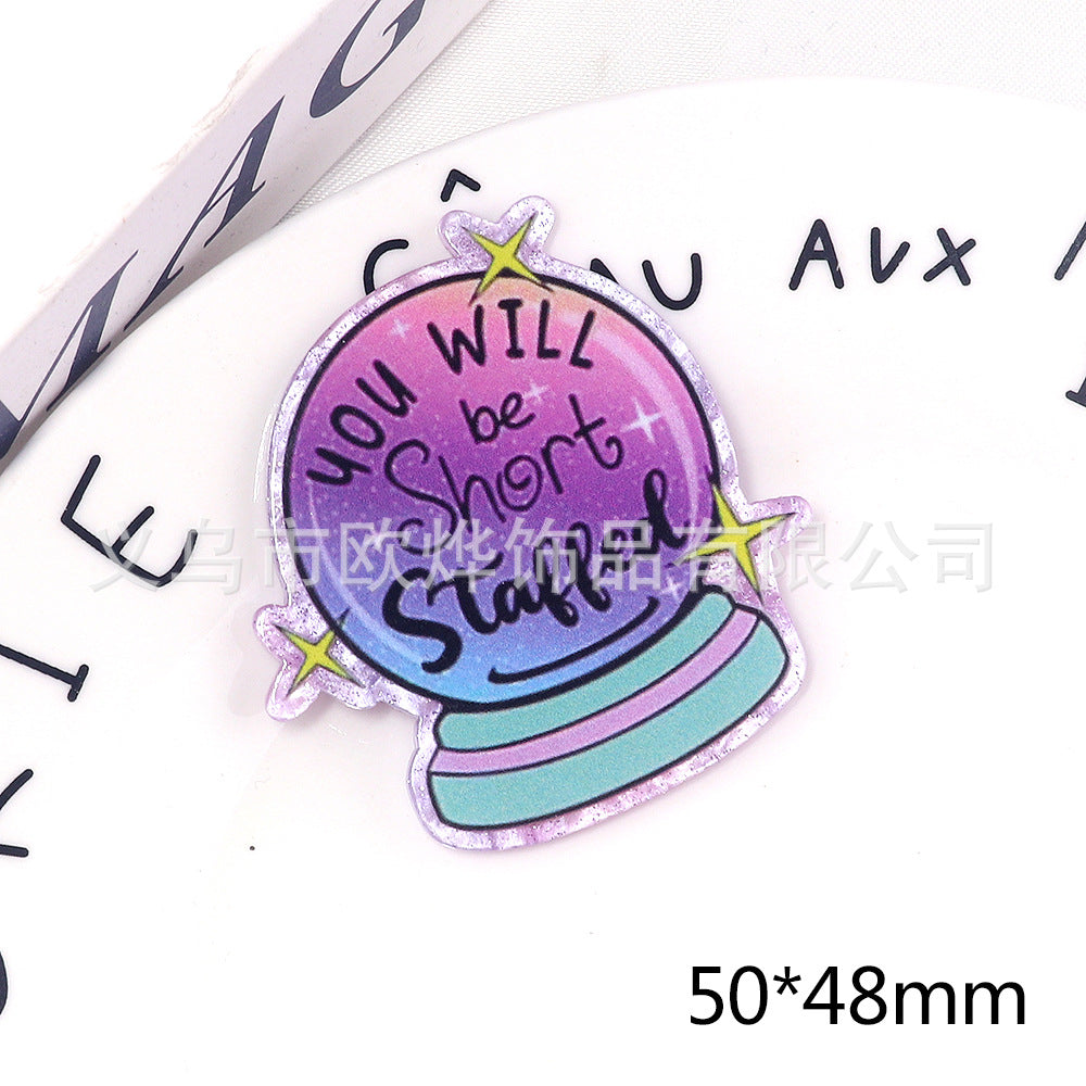 Wholesale 10pcs loose powder cartoon nurse clothes letters acrylic DIY patch accessories