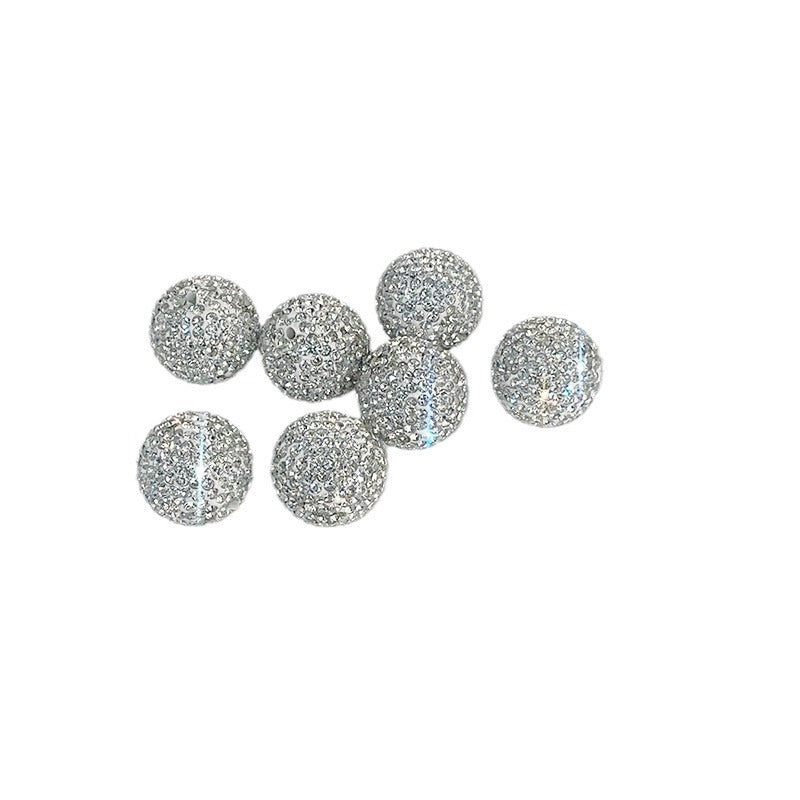 Wholesale 10pcs Half Hole 2cm  Yellow Soft Clay Full Diamond  Crystal Beads Pen Cap