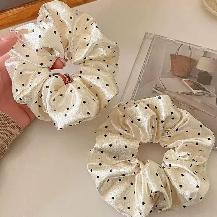 Wholesale  Satin Wave Dot Large Intestine Hair Scrunchies