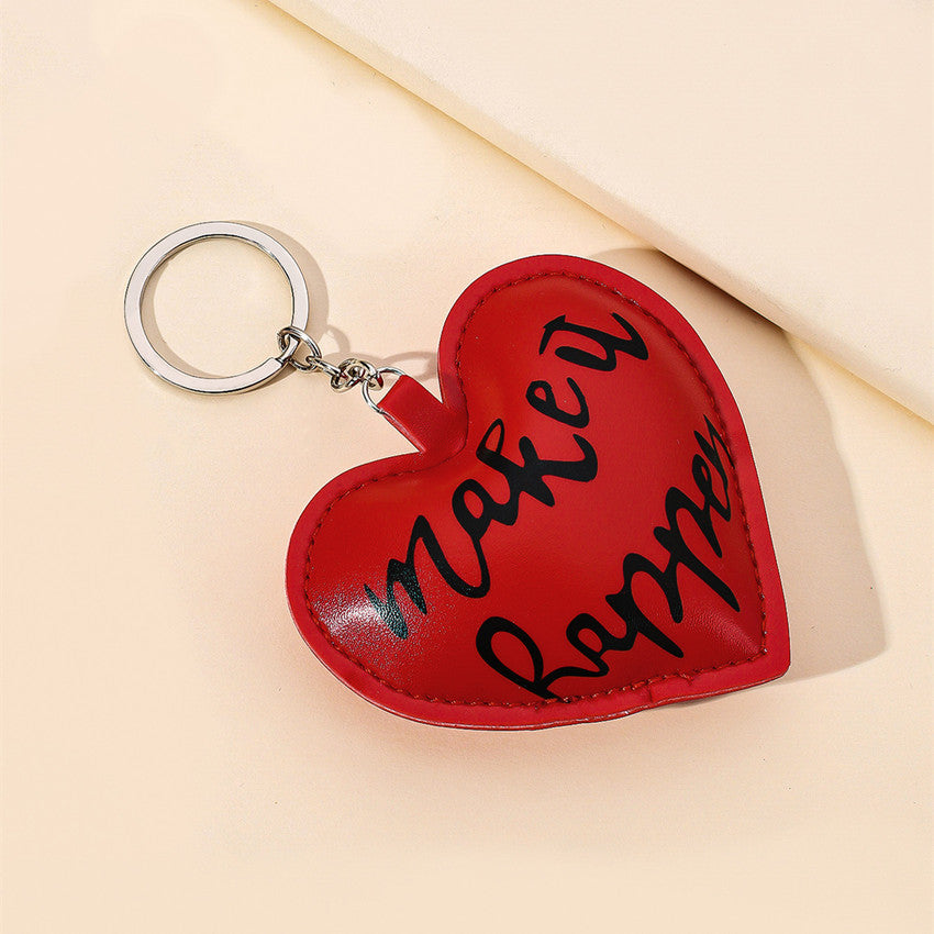Wholesale Valentine's Day Heart Leather Keychain