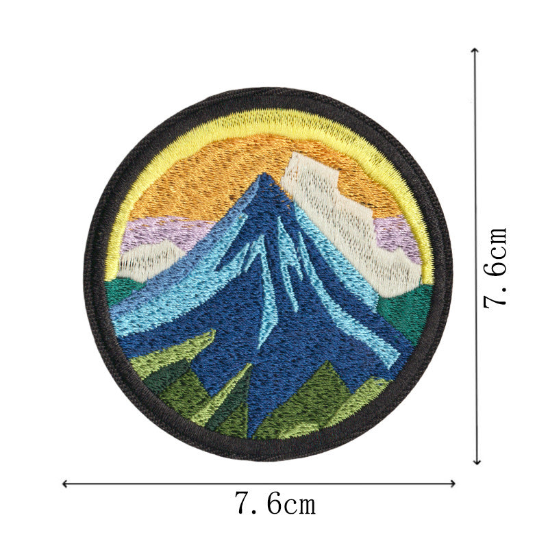 Wholesale Embroidered Patches Set Of 8 Snow Mountain Flower Design DIY Iron On For Backpack Towel Decorative Gift
