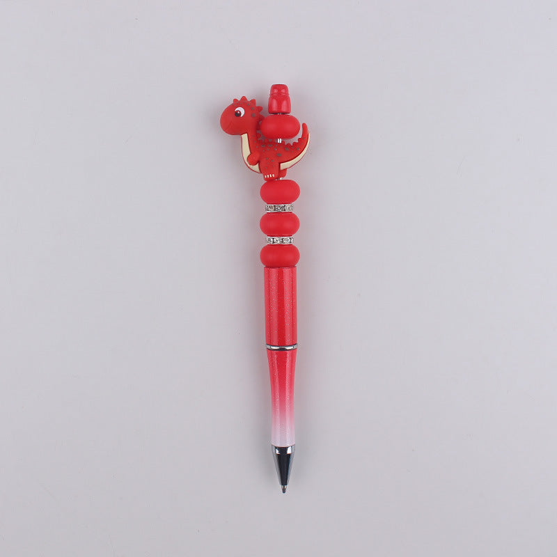 Wholesale Dinosaur Silicone Colorful Plastic  Beaded Pen