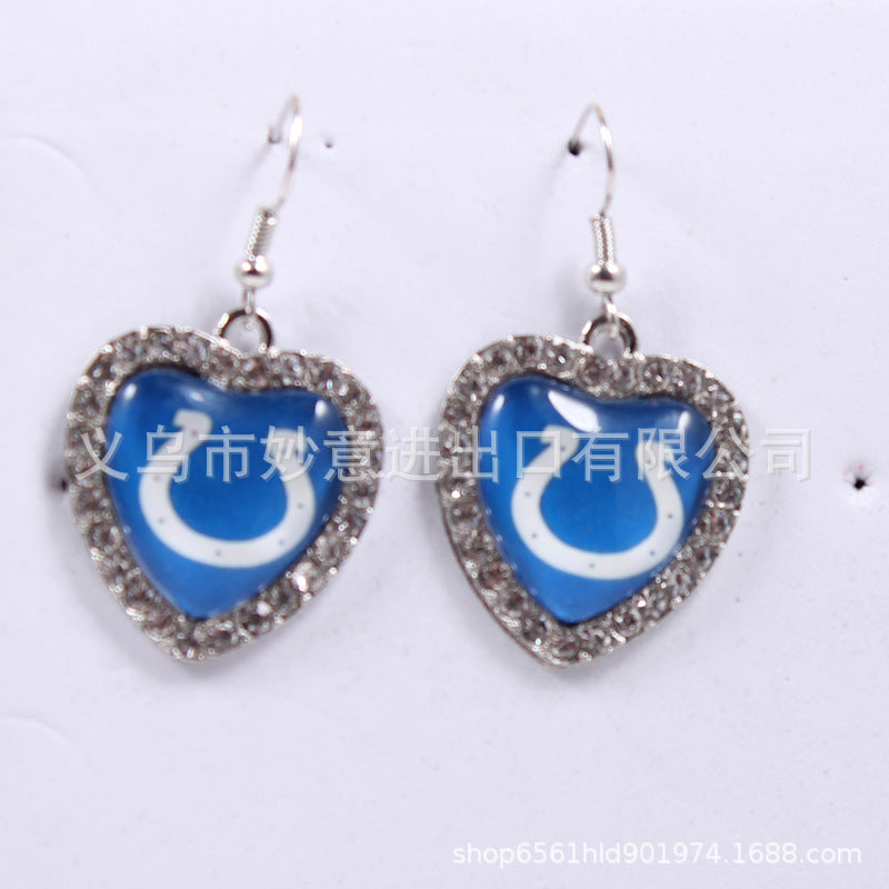 Wholesale Peach Dot Diamond Logo Earrings