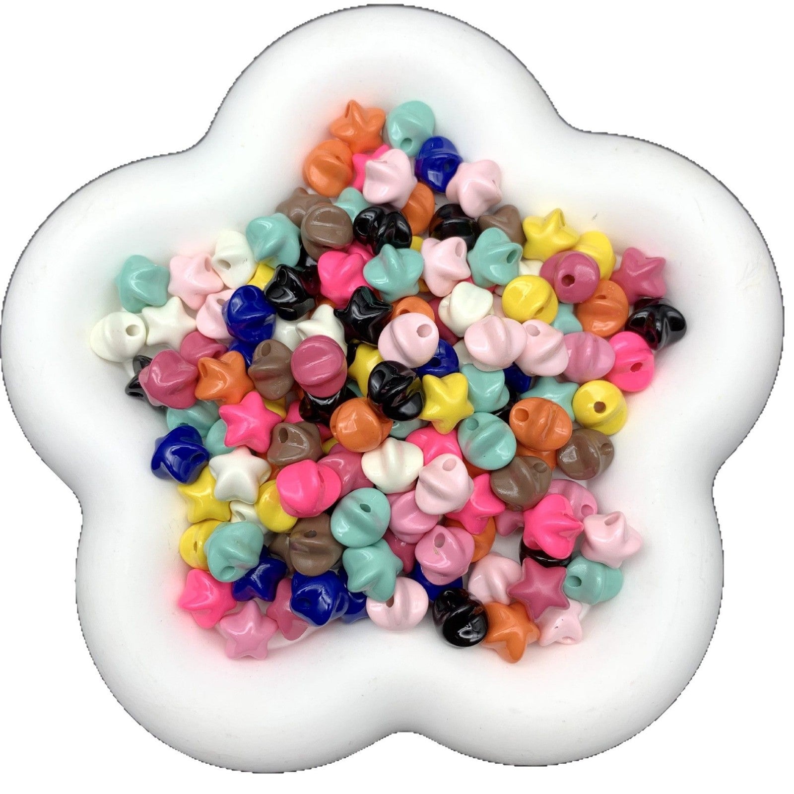 Wholesale 10pcs  Star acrylic through-hole bead Wood Beads