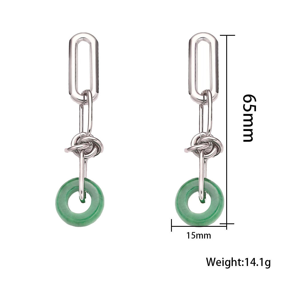 Wholesale Stainless Steel Earrings Inlaid with Stone Lightning Earrings