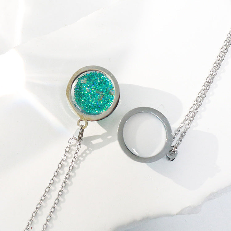 Wholesale 6pcs Luminous Conch Shell Specimen Resin Necklace