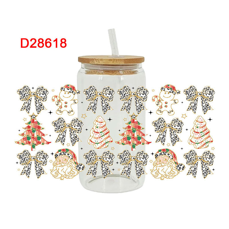 Wholesale Colorful Christmas Series  16oz Cup UV DTF Wraps