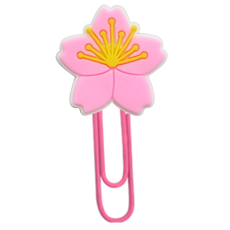 Wholesale Random 50pcs Student Paper Clip Pink Peach Blossom Bookmark