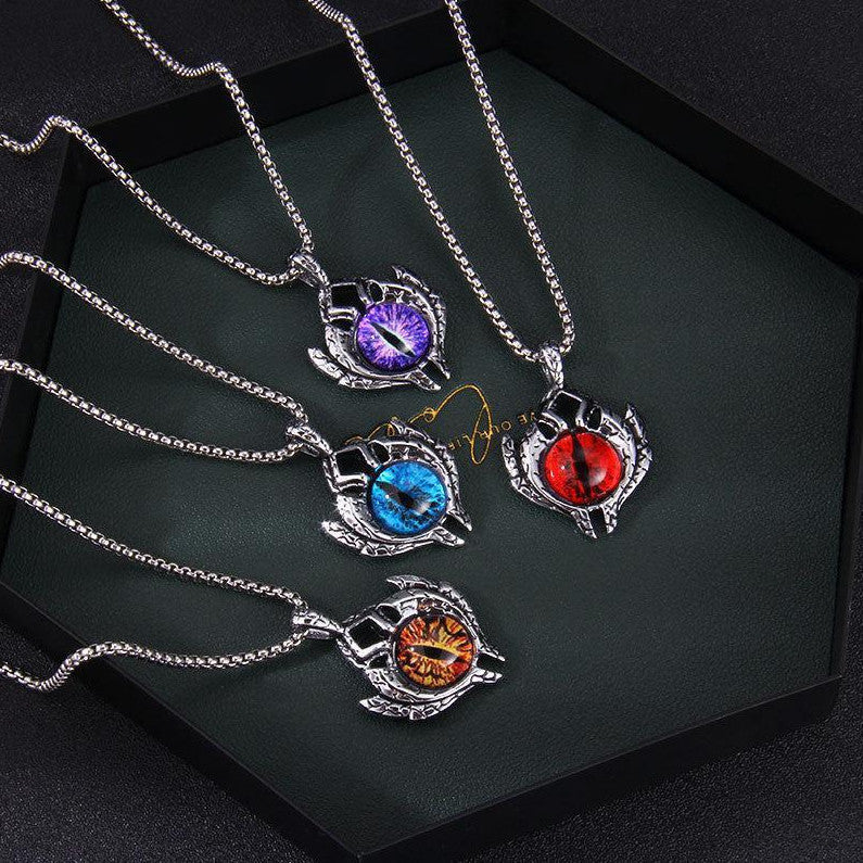 Wholesale Evil Eye Necklace Men's Titanium Steel Luminous Jewelry