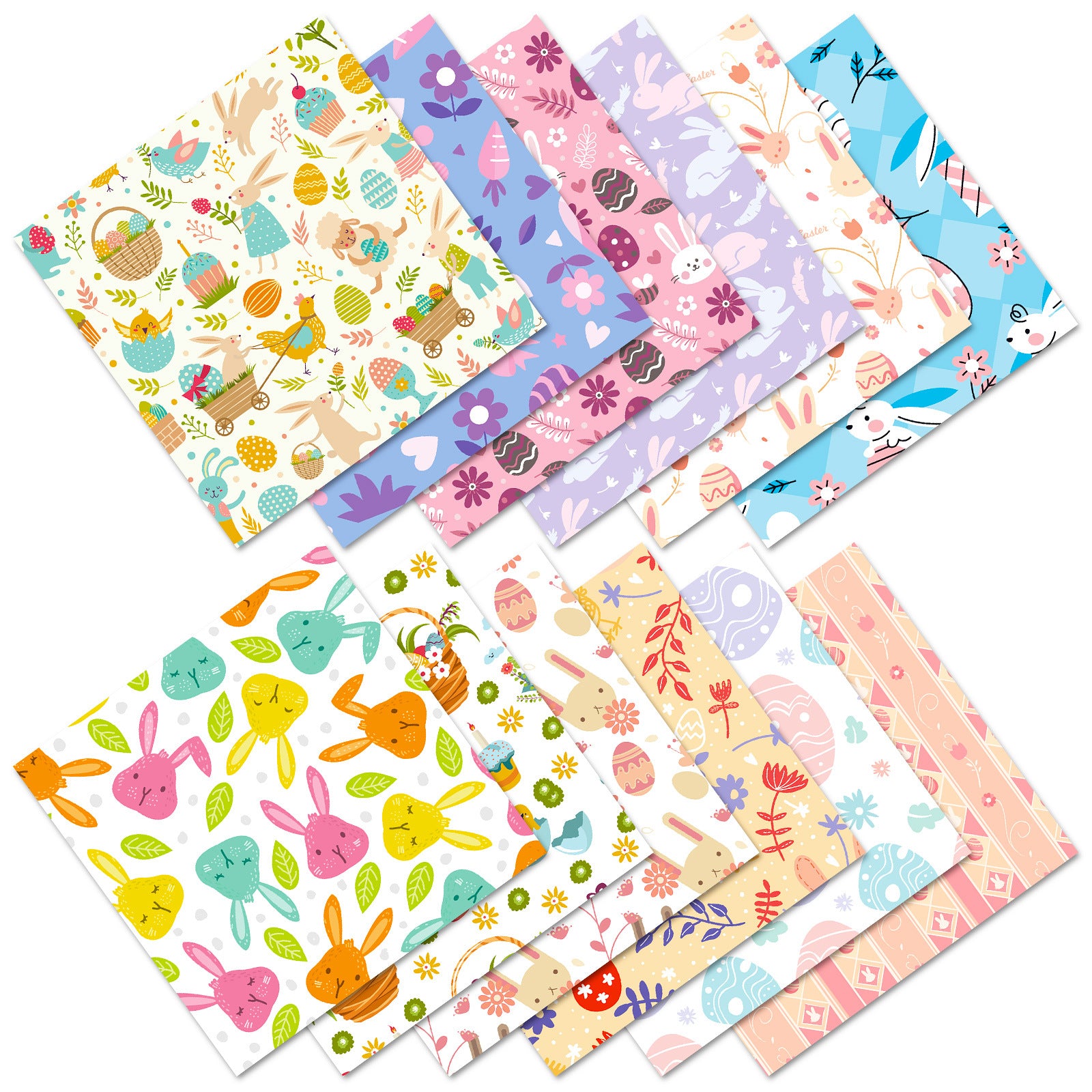 Wholesale 12pcs/pack Easter egg bunny decoration notebook personality DIY background material paper