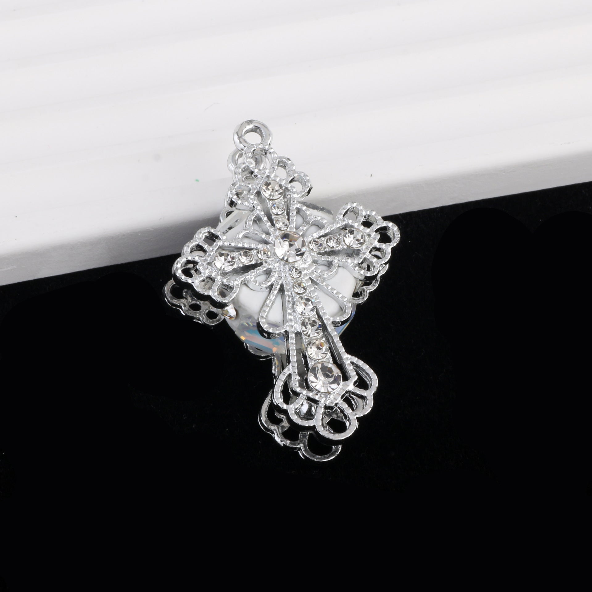 Wholesale Heavy Cross Alloy Clay Ball Straight Hole Beads