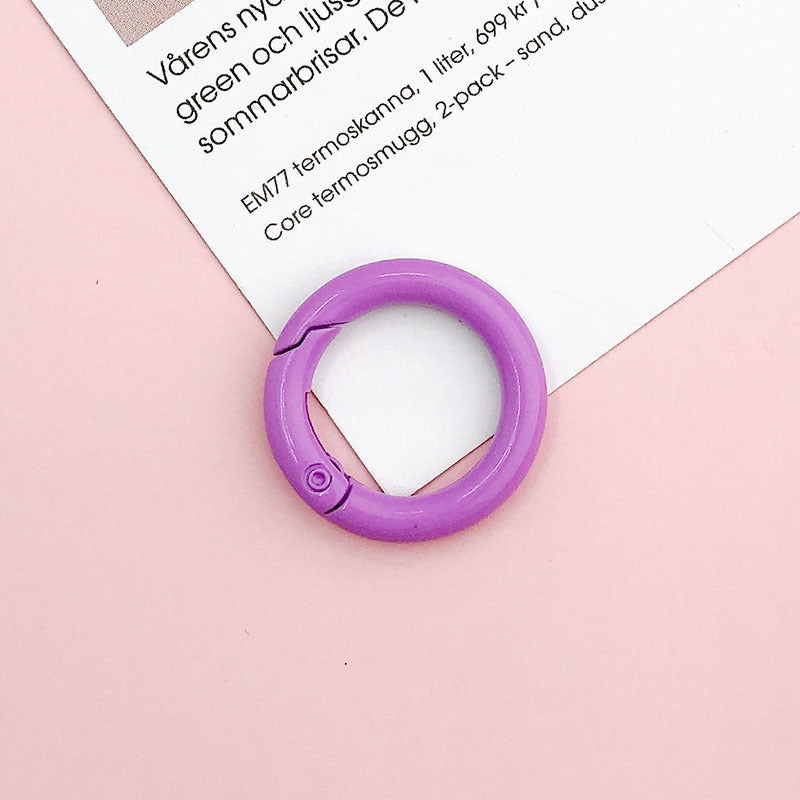 Wholesale 10pcs  New 25mm Spring Ring diy Jewelry Accessories Candy Color Baking Paint Open Ring Hardware Keychain Accessories