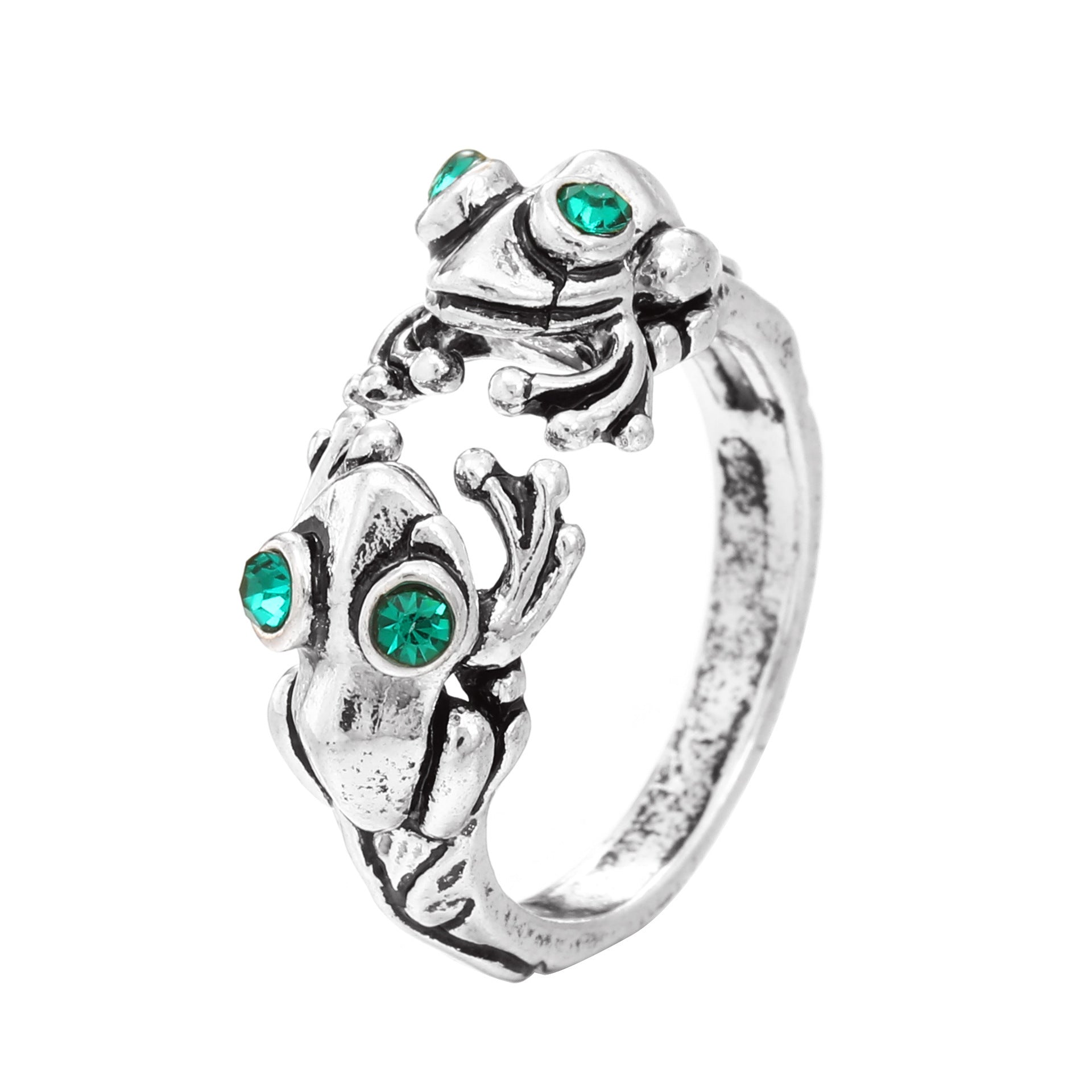 Wholesale Silver and gold diverse frog retro animal ring