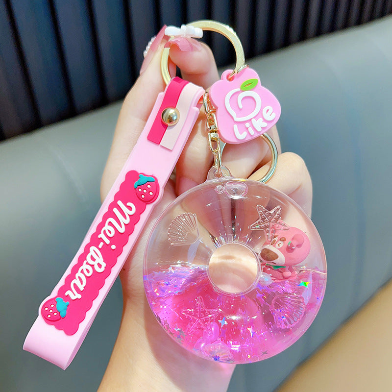 Wholesale Donut Liquid Quicksand Oil-infused Acrylic Keychain