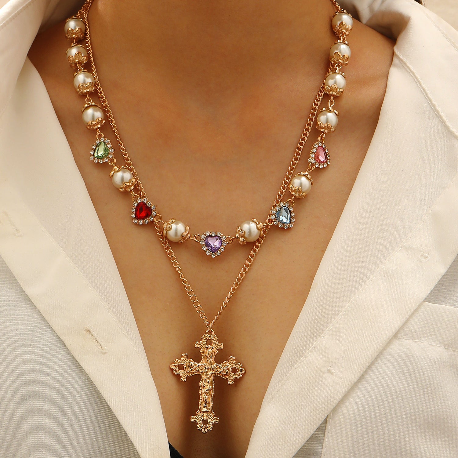 Wholesale Colored Diamond Cross Pendant