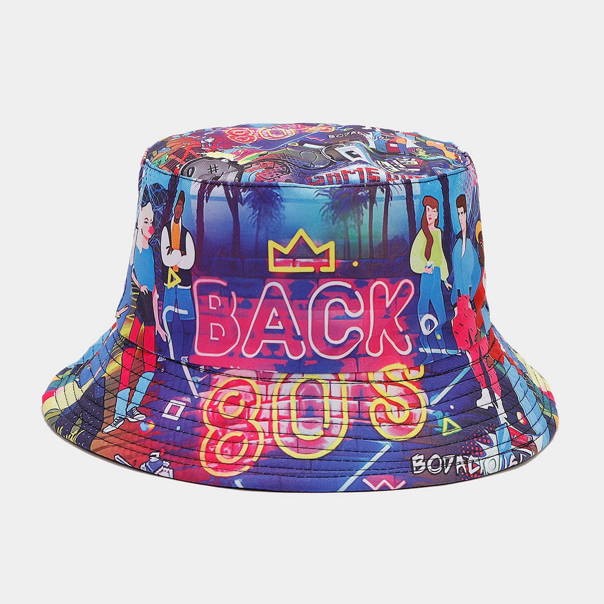 Wholesale  classic 80 90party fisherman hat men's and women's fashion positioning graffiti double-sided basin hat tide