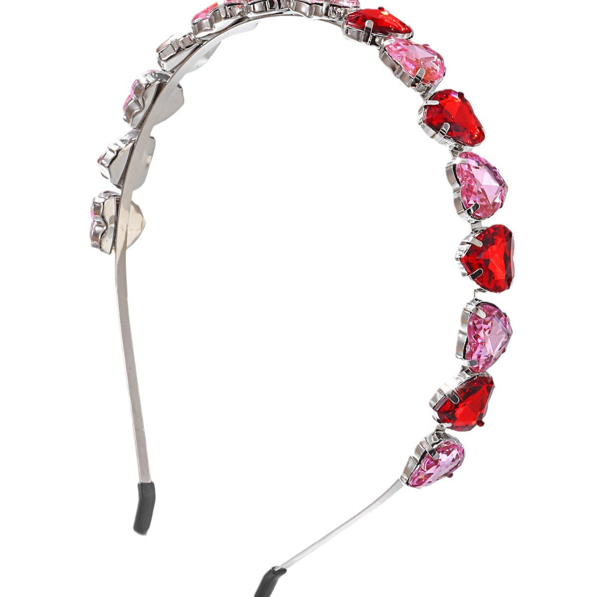 Wholesale Simple Fashion Environmental Protection Metal Material Peach Heart Gem Hair Hoop Women's Valentine's Day Mother's Day Hair Accessories