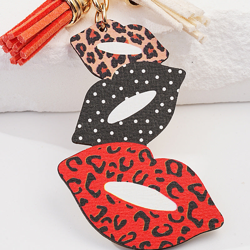 Wholesale Valentine's Day Creative Lip Print Keychains