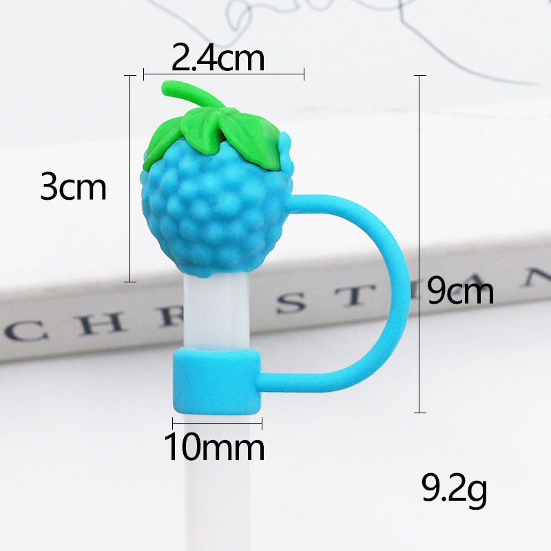 Wholesale 1pcs Silicone fruit small cute large diameter 10MM straw cap