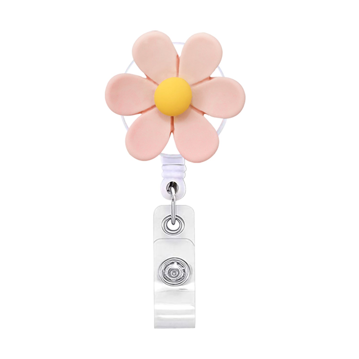 Wholesale Badge Reels Resin Flower Retractable Keychain