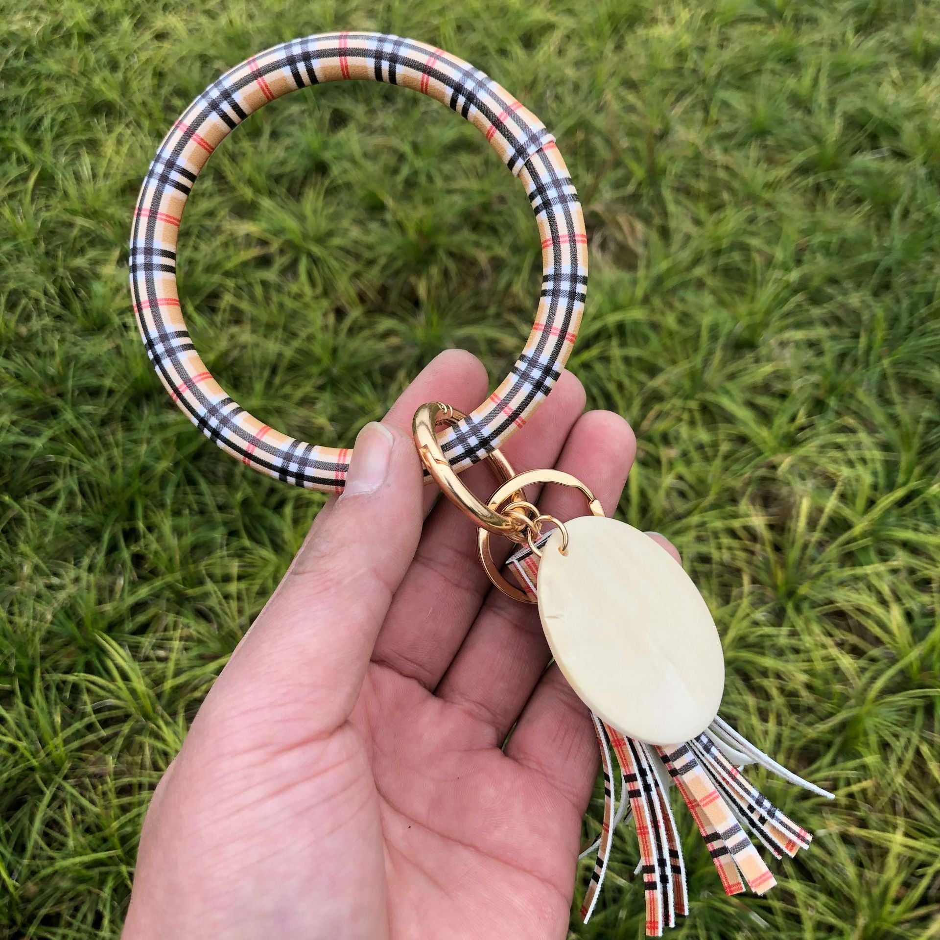 Wholesale Leopard zebra fringe pendant Wristlet Keychain