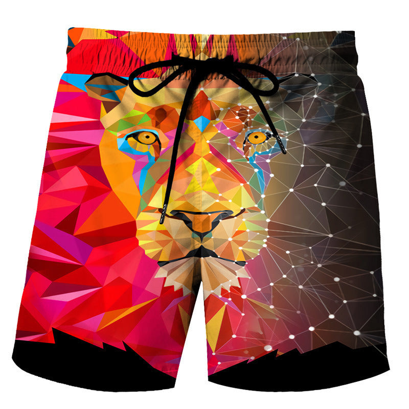 Wholesale Digital Printing Lion Series Beach Pants Swimwear