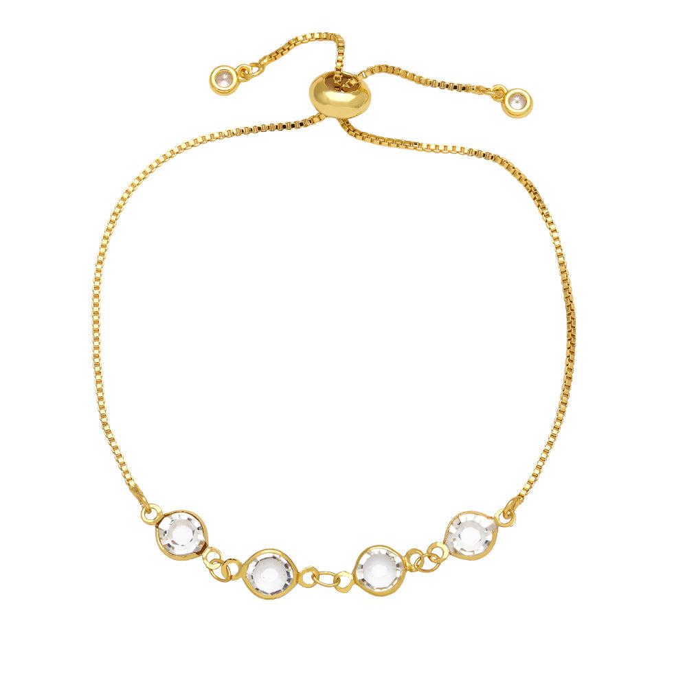 Wholesale Color Crystal Adjustable Drawstring Bracelet