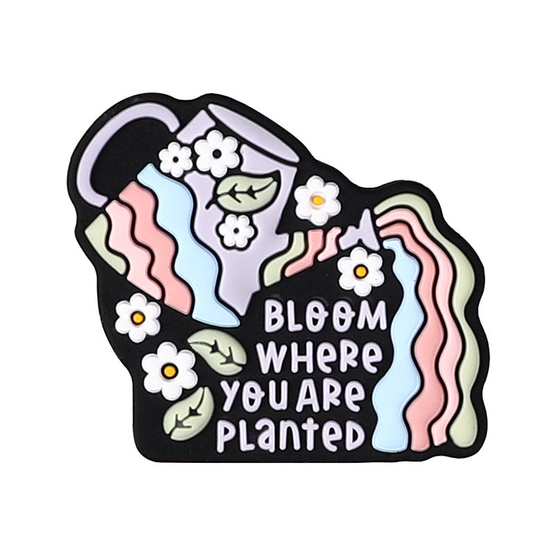 Wholesale 20pcs English Children's Cartoon Letter Glue Silicone Beads