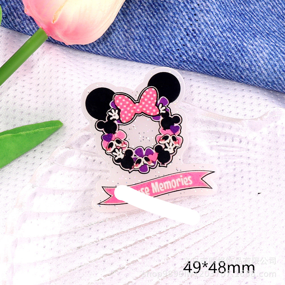 Wholesale 10pcs/ pack Cute Cartoon Character Animal Ornaments Acrylic Pins Cute DIY Accessories