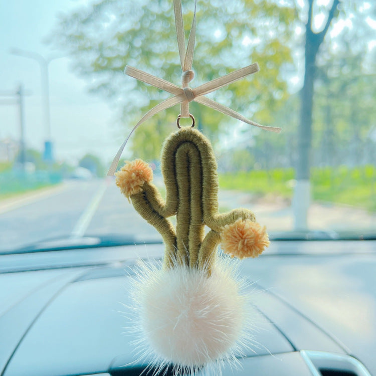 Colgante de espejo de cactus de cactus tejido de piel de visón mayorista