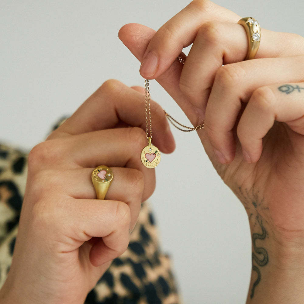 Collares de corazón de flores pintados de acero inoxidable al por mayor