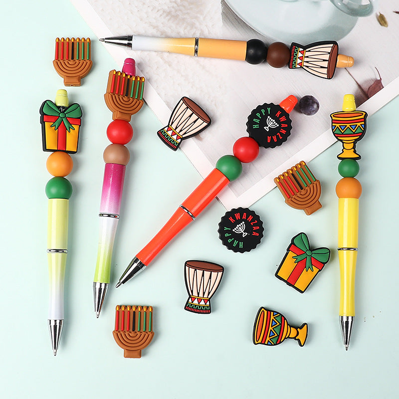 Wholesale 20pcs/pack Cartoon African drum DIY silicone beads