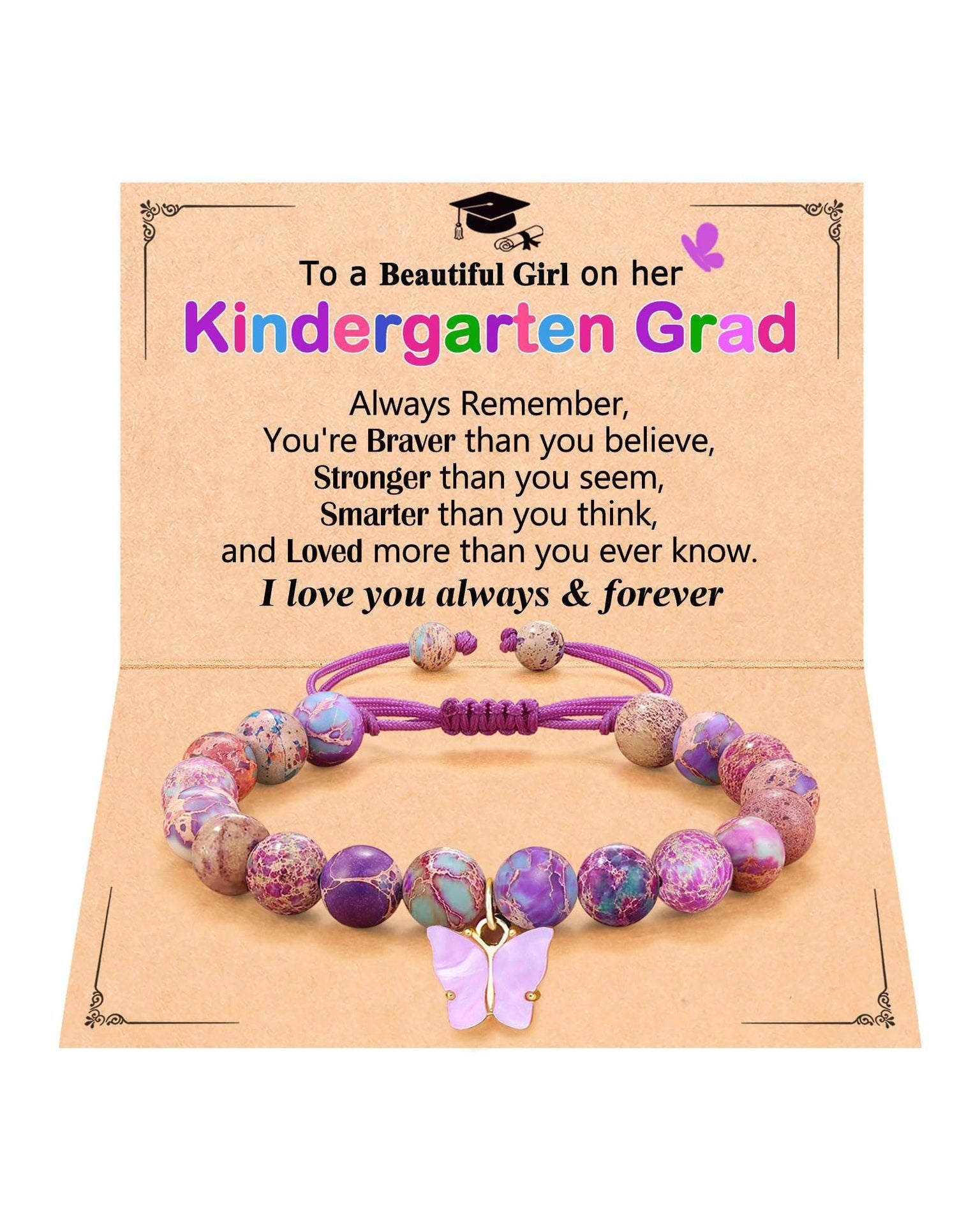 Wholesale Unisex Handmade Woven Butterfly Purple Acrylic Bead Bracelet Jewelry Accessory