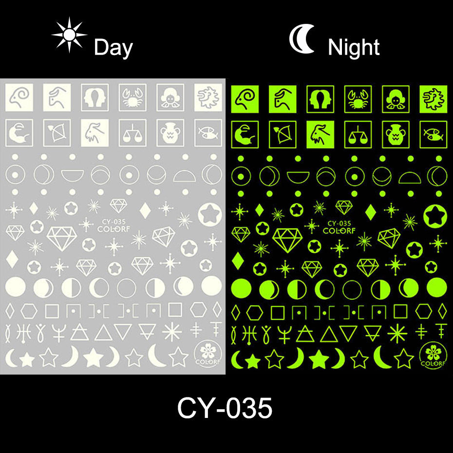 Wholesale 3pcs Luminous nail stickers