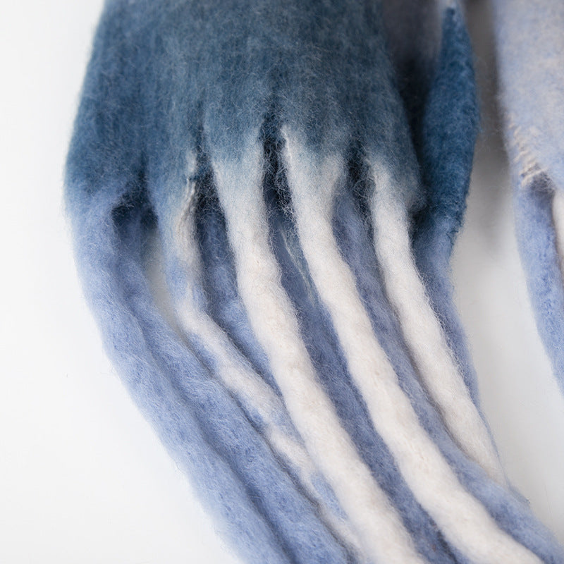 Wholesale Schoolgirl Rainbow Hairy Winter Versatile Scarf