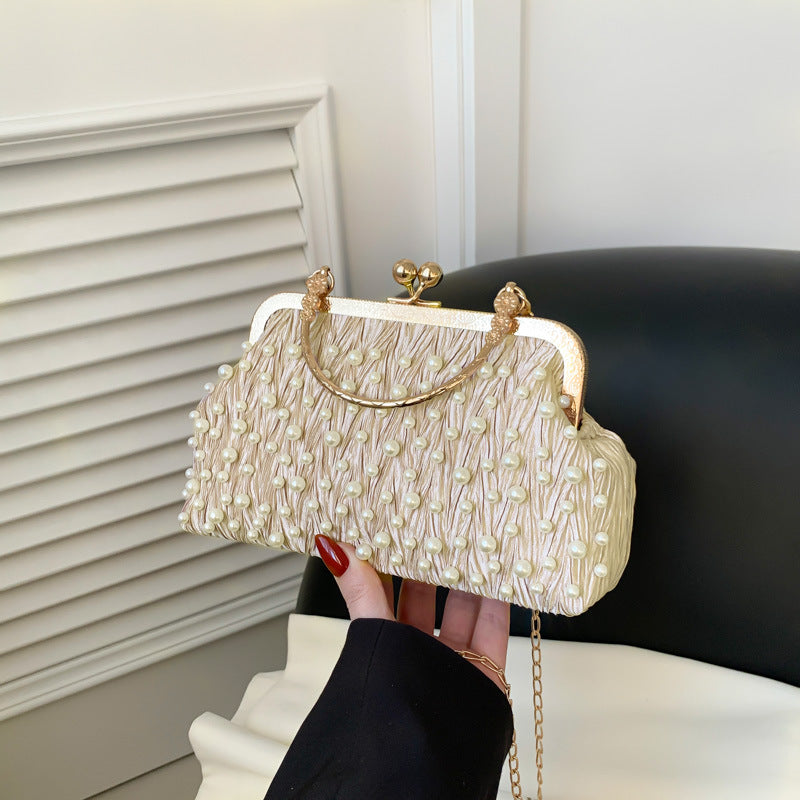 Wholesale Pearl Lock Handbag Versatile Ins Chain Shoulder Crossbody Bag