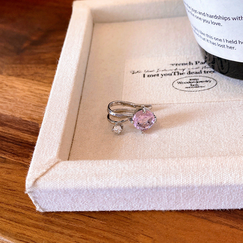 Wholesale colorful zircon rabbit red no ear hole ear bone clip earrings