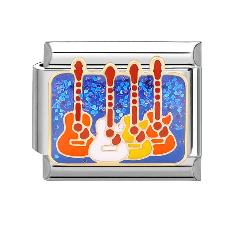 Wholesale Steel Base Blue Series Creative DIY Personalized Handmade Craft Bracelet Charms