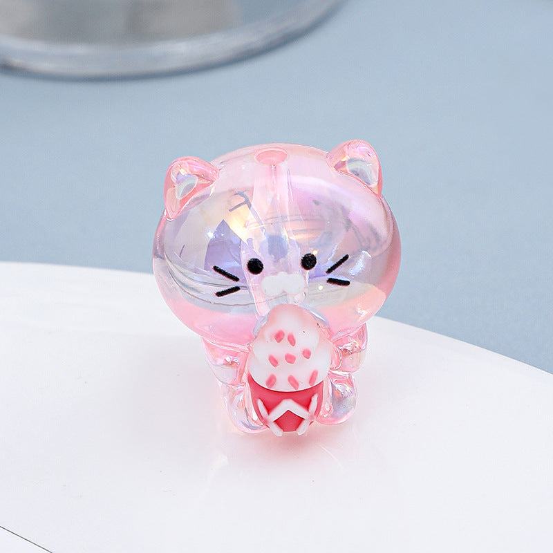 Wholesale 10pcs Colorful Cute Rabbit Cat Conch Acrylic Beads