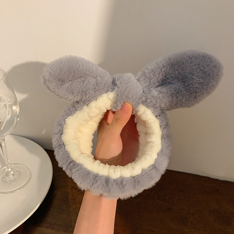 Wholesale Cartoon plush rabbit ears headband with bowknot