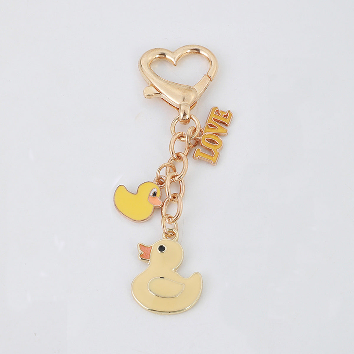 Wholesale Heart duck mermaid metal keychain