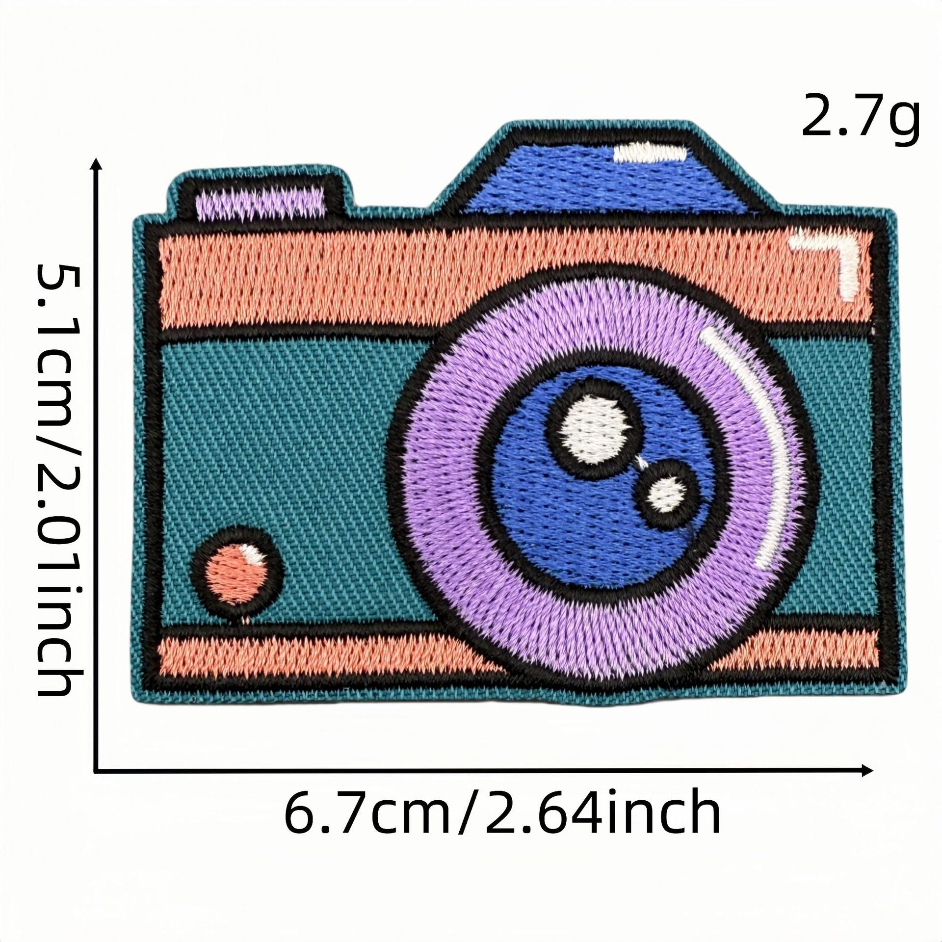 Wholesale Trendy Cartoon Camera Embroidered Iron On Patches For Clothing Decoration DIY Accessory