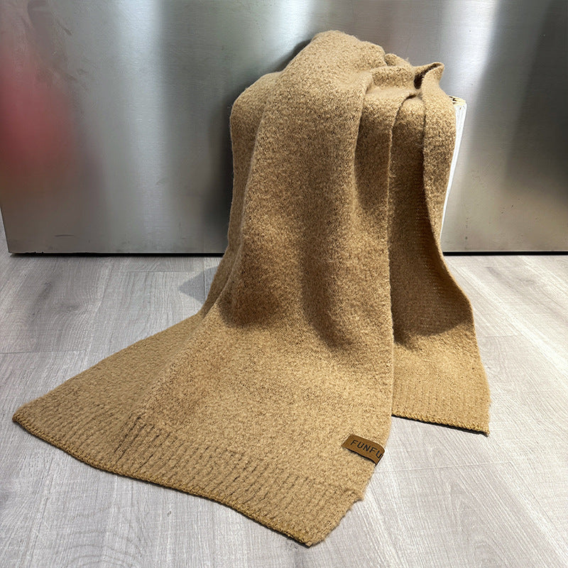 Wholesale Autumn and Winter Warm Solid Color High-end Knitted Scarf
