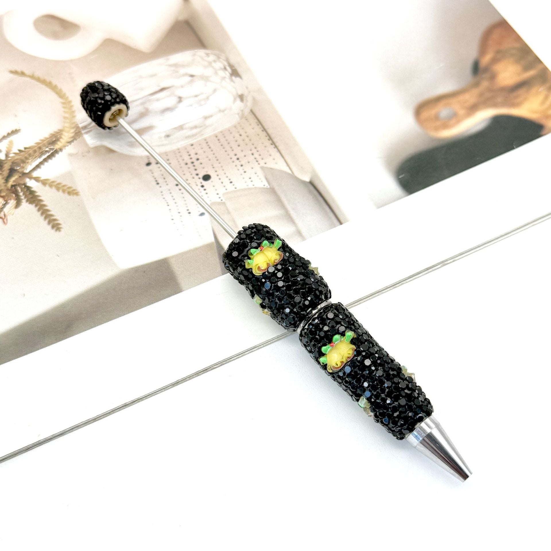 Wholesale Christmas Full Diamond Pen DIY Beadable Pen Elk Snowman