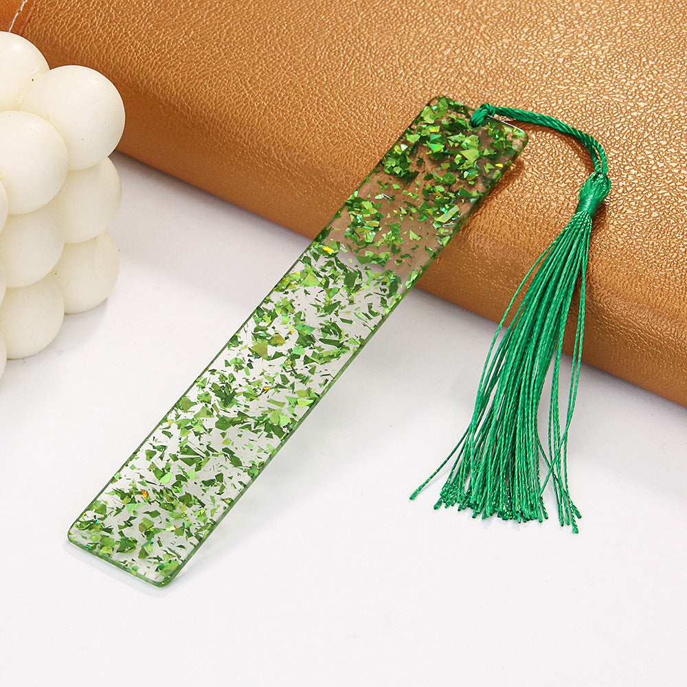 Wholesale Creative Shiny Crystal Rectangular DIY Transparent Acrylic Tassel Bookmark