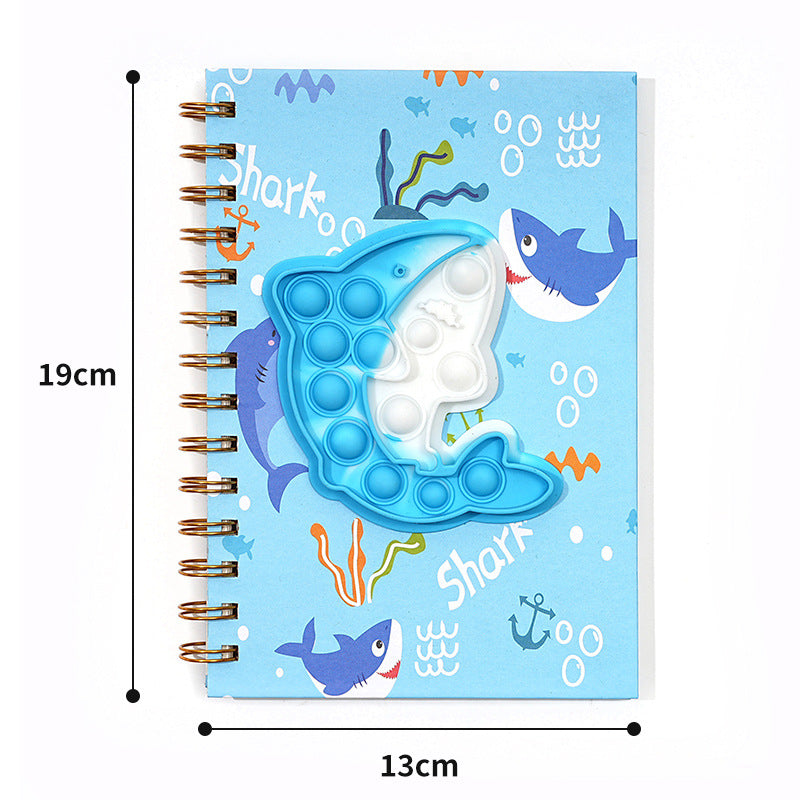Wholesale bubble pop coil book dinosaur unicorn silicone notebook