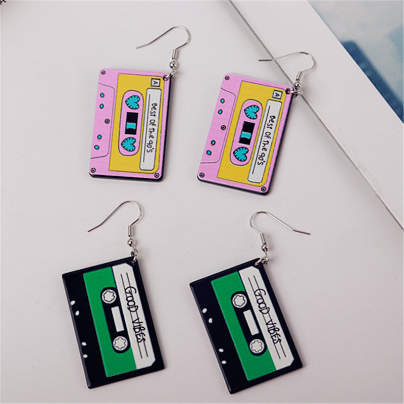Wholesale Versatile Hip Hop Retro Tape Earrings