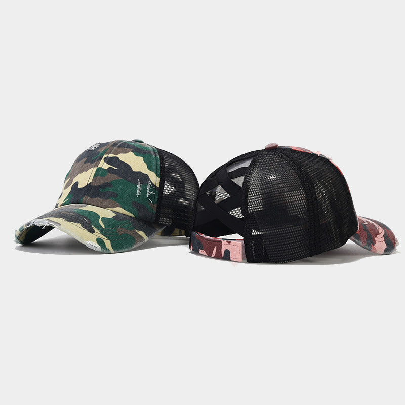 Wholesale Camouflage Hole Washing Cotton Baseball Cap